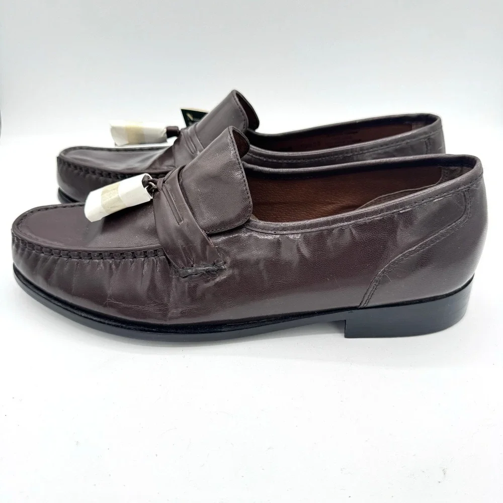 Nunn Bush Tassel Loafers Mens‎ 10M Burgundy Leather Kiltie Dress Shoes Preppy
